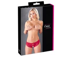 Cottelli - otvorené francúzske nohavičky s mašľou (červené)