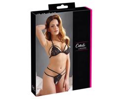 Cottelli - Otvorený čipkový set (čierny)