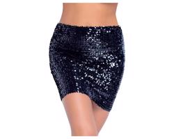 Cottelli Party - lesklá, flitrová sukňa (čierna)