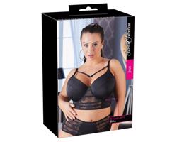 Cottelli Plus Size - čipkovaná podprsenka s ramienkami (čierna)