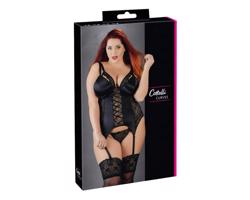 Cottelli Plus Size - variabilný podväzkový top (čierny)