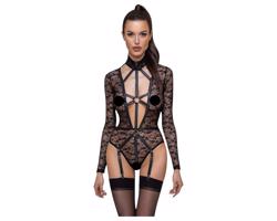 Cottelli - priehľadné body s remienkami (čierne)