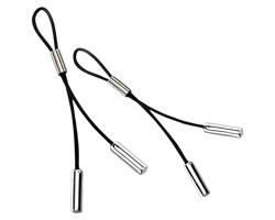 Crave - pravé kožené ozdoby na prsia s oceľovými príveskami (1 pár)