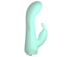 Cuties Mini 4 - nabíjací, vodotesný zajačik vibrátor (zelený)