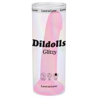 Dildolls Glitzy - ružový silikónový dildo s prísavkou