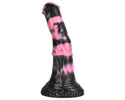 Divoký kôň - silikónové dildo 18 cm (čierna-ružová)