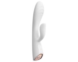 Dorcel Flexi Rabbit - vyhrievaný vibrátor s flexibilným ramenom na klitoris (biely)