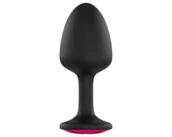 Dorcel Geisha Rubín Plug M - s červeným kameňom (čierny)
