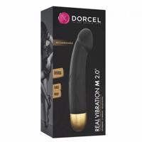 Dorcel Real Vibration M 2.0 - nabíjací vibrátor (čierno-zlatý)
