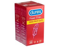 Durex Feel Thin - autentický pocit kondómy balenie (2x12 ks)