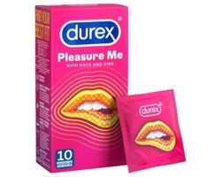 Durex Pleasure Me - vrúbkované a bodkované kondómy (10 ks)