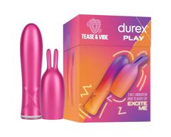 Durex Tease & Vibe - vibračný rytier s uškami na klitorálnu stimuláciu (ružová)