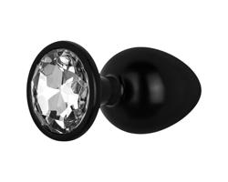 Easytoys Análna Kolekcia - análny kolík s kameňom - S (čierny)