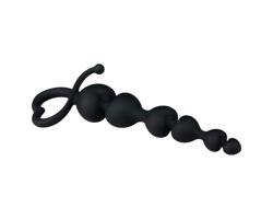EasyToys - čierny análne dildo s perličkami