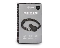 Easytoys - čierny náustok s vnútorným dildo