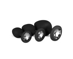 Easytoys Diamond - sada análnych kolíkov (čierna)