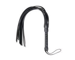 Easytoys Flogger - mäkký kožený bičík (čierny)