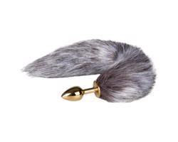 Easytoys Fox NO5 - análny plug s líščím chvostom (zlatý-strieborný)
