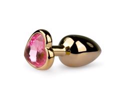 Easytoys Metal No.3 - análny kolík - zlatá-ružová (2,5 cm)