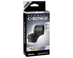 Fantasy Mr. Big - čierny krúžok na penis a semenníky