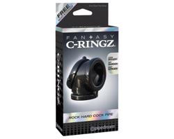 Fantasy Rock Hard - čierny krúžok na penis a semenníky