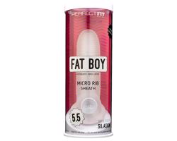 Fat Boy Micro Ryhovaný - intímny rukáv (15 cm) - biely