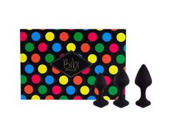 FEELZTOYS Bibi - sada análnych kolíkov - čierna (3-dielna)