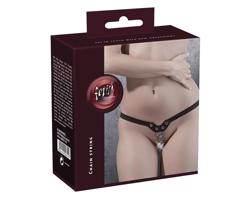 Fetish - čierne tangá s retiazkami a nitmi (S-L)