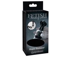 Fetish Super Suckers - prsný držiak pumpa (čierna-priehľadná)