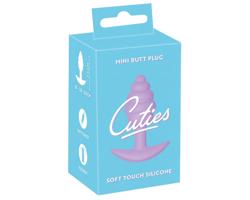 Fialový mini análny plug Cuties - silikónový, 2,8 cm
