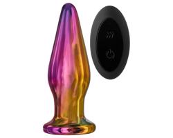 Glamour Glass - špičkový, rádiovo ovládaný, sklenený análny vibrátor (farebný)