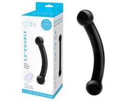 GLAS - čierne dvojité sklenené dildo