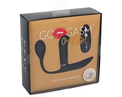 GoGasm Pussy & Ass akku, rádio 3-ramenný vibrátor (čierny)