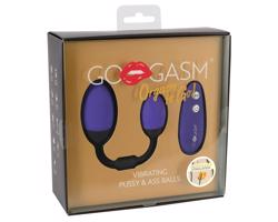 GoGasm Vagína & Zadok - vibračné vajíčka duo (fialová-čierna)