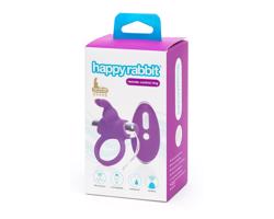 Happyrabbit - akumulátorový, rádiový krúžok na penis (fialovo-strieborný)