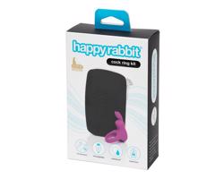 Happyrabbit Sex Kit - vibračný erekčný krúžok s puzdrom (fialový)