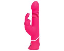 Happyrabbit Thrusting - nabíjateľný, s ramenom na klitoris, pohyblivý vibrátor (ružový)