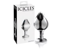 Icicles No. 25 - kužeľovitá, sklenená análna zátka (priehľadná)