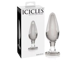 Icicles No. 26 - kužeľovitý sklenený anál plug (priehľadný)