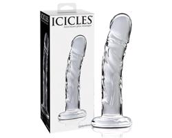 Icicles No. 62 - priesvitný sklený penisový dildo