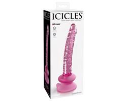 Icicles No. 86 - sklenený dildo s penisom (ružový)