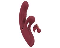 Javida 2-funkčný králiček - nabíjací vibrátor s ramenom na klitoris (červený)