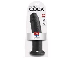 King Cock 10 - prísavkový dildo (25cm) - čierny