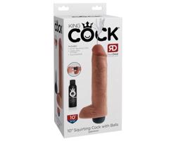 King Cock 10 - realistický striekací dildo (25cm) - prírodný