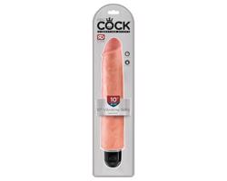 King Cock 10 Stiffy - vodotesný, realistický vibrátor (25 cm) - prírodný