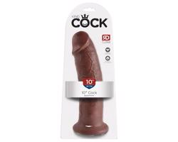 King Cock 10 - veľký prísavkový dildo (25cm) - hnedý