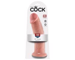 King Cock 10 - veľký prísavný dildo (25cm) - prírodný