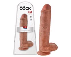 King Cock 11 - dildo s prísavkou (28 cm) - tmavý naturálny
