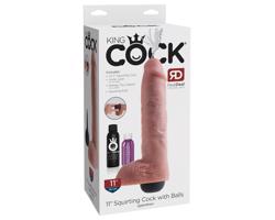 King Cock 11 - realistický striekajúci dildo (28cm) - prírodná farba