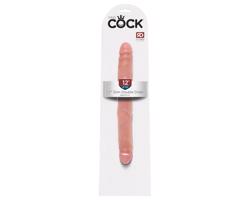 King Cock 12 Slim - realistické dvojité dildo (31 cm) - prírodná farba